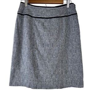 Sharagano linen and spandex gray and black pencil skirt size 8